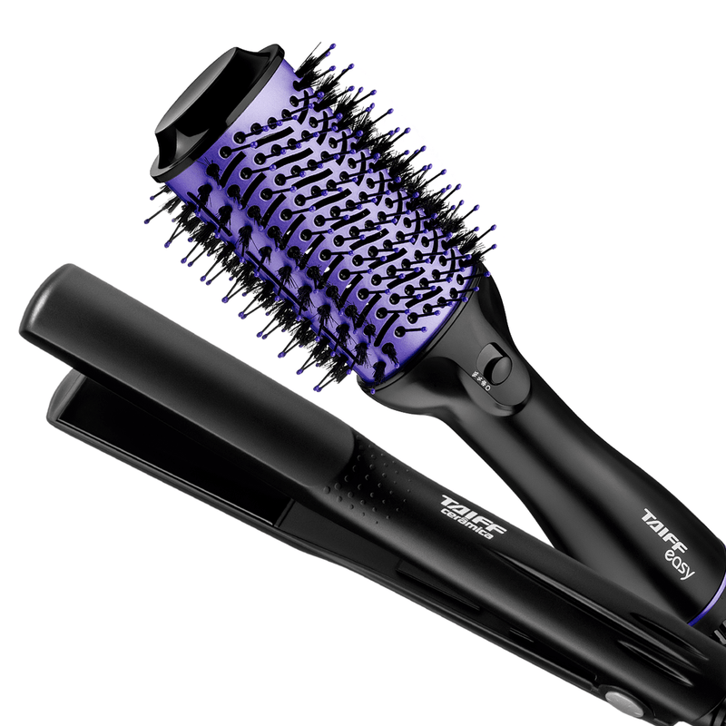 Kit Escova Easy Lilás e Chapa Cerâmica